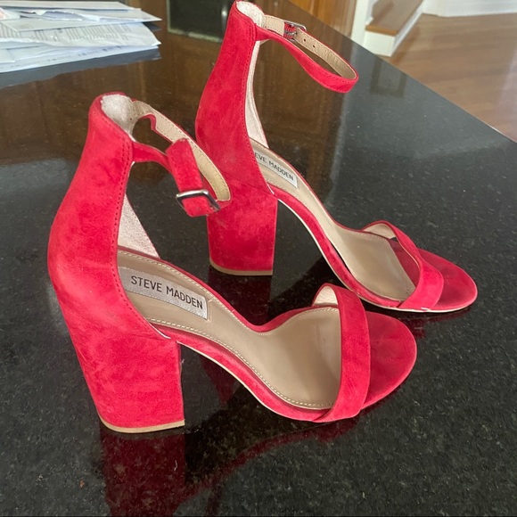 Steve Madden Shoes - Steve Madden Red Block Heel Ankle Strap Sandal